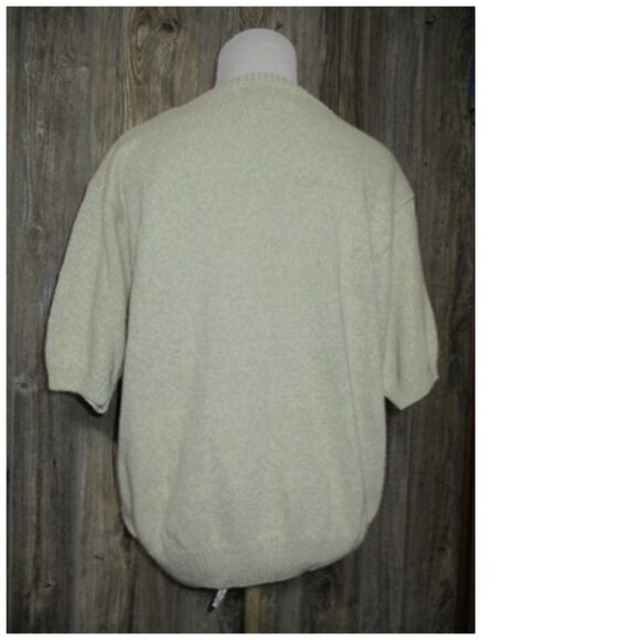 Womans Alfred Dunner Beige Short Sleeve Sweater Floral Sz Large fall fairy boho - Picture 3 of 13